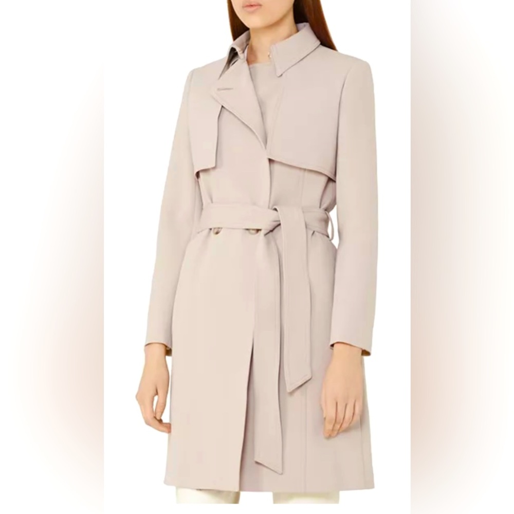 Reiss Somerset Trench Coat Taupe Color Size 4